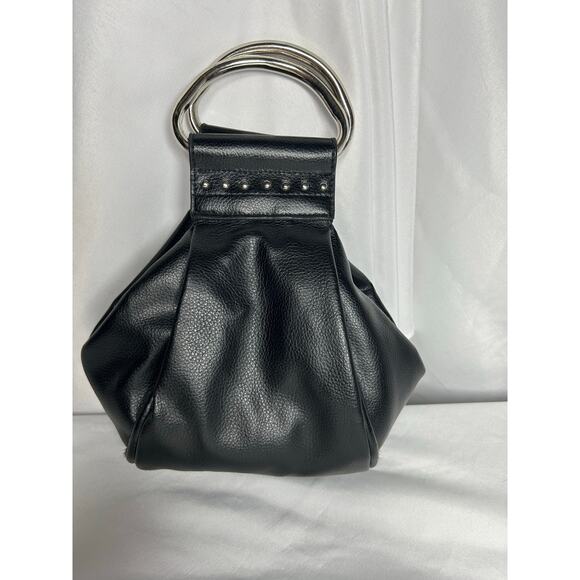Goth Style Handbag Leather with Studs and Metal Handles - Picture 1 of 11